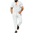 thumbnail image 2 of NTACZA Men's 2 Pieces Outfits Button Down Short Sleeve Athletic Tracksuits Active Collared Mens Sweatsuits L, 2 of 5