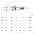 thumbnail image 4 of Expansion Screw Bolts,Fixings Plugs,Bolt Sleeve,Anchor Bolts,Screws Nuts, M6 M8 Expansion Screws Hooks 316 Stainless Steel Eye Bolt Open Anchor Hook for Basket Ceiling Fan Hanging (Length : 2pcs, Si, 4 of 5