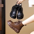 thumbnail image 3 of Botas de nieve de piel para mujer, botas de invierno de piel auténtica, de lana y algodón, botas Martin de suela gruesa, botas cortas para mujer, botas gruesas y cálidas de algodón, 3 of 5