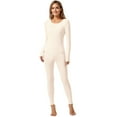 thumbnail image 1 of WTXUE T-Shirts Thermiques à Manches Longues pour Femmes Col Rond Ajusté Décontracté Extensible Basique Ajusté Léger Couche de Base Doux Chaud sous-Vêtements Beige m, 1 of 7