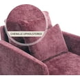 thumbnail image 5 of BISHE Mid Century Modern Armchair, Solid Wood Frame Accent Chair with Tufted Chenille Upholstery & Studded Details, Comfortable Lounge Chair for Living Room, Bedroom or Reading Nook, Wine Red, 5 of 6