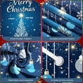 thumbnail image 4 of Blue Theme Christmas Banner White Christmas Tree New Year Display Golden Star Snowflake Design Holiday Backdrop for Christmas Party New Year Celebration Indoor Decoration, 4 of 9