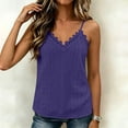 thumbnail image 3 of fatyb Women's Eyelet Tank Tops Lace V Neck Spaghetti Strap Sleeveless Cami Shirts for Beach Vacation, 3 of 7