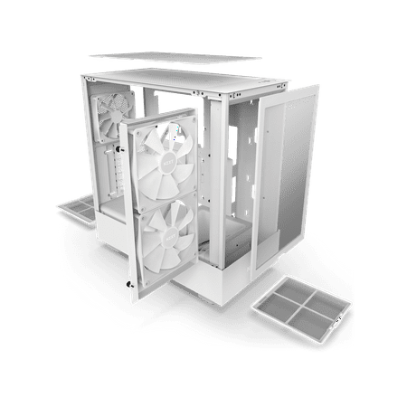 NZXT - H5 Flow RGB ATX Mid-Tower Case with RGB Fans - White
