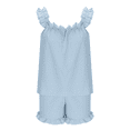 thumbnail image 6 of Women Pajamas Set 2 Piece Ruffle Pj Soft Tank Top and Shorts Sleepwear Set, 6 of 7