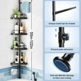 thumbnail image 6 of Telescoping Corner Shower Caddy Tension Pole - Rust Proof 4 Tier Shampoo Storage Organizer for Inside Shower, Bathtub and Bathroom Floor Standing Rack, 6 of 10