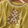 thumbnail image 6 of Womens Summer Tops Vintage Long Sleeve Floral Embroidered Print Fashion T Shirts Crew Neck Vacation Tee 2026, 6 of 9