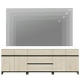 thumbnail image 2 of WAMPAT Modern TV Stand for TVs up to 100 inch, 3 in 1 TV Console with Adjustable Shelves and 3 Drawers, Media Console for Living Room,Bedroom, Beige, 2 of 15