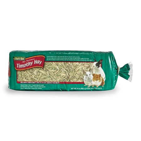 (2 Pack) Forti-Diet Timothy Hay Small Animal Food and Treat, 24