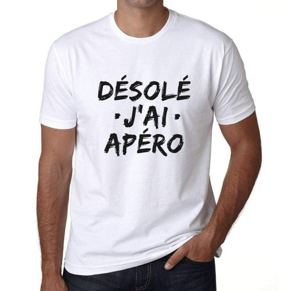T-Shirt Graphique pour Homme Désolé J'ai l'Apero – Desole J'ai l'Apero – Édition Limitée Écoresponsable T-Shirt à Manches Courtes Vintage Cadeau d'Anniversaire Nouveauté