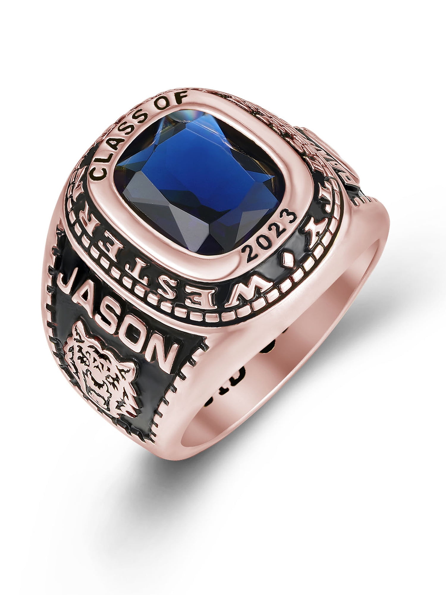 Mementos PJM Customized Men's Class Rings Sterling Silver for High School or College-Classic