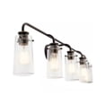 thumbnail image 3 of Open Box KICHLER Braelyn 44 in. 5-Light Olde Bronze Vintage Bathroom Vanity Light with Clear Seedy Glass, 3 of 5