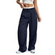 thumbnail image 2 of Pantalones Anchos y Holgados para Mujer, Estilo Palazzo Harén, Informales, A Rayas, con Cintura Elástica y Bolsillos Azul Marino S, 2 of 7