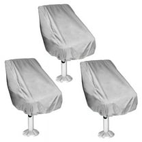 3X Boat Seat Cover, Outdoor Waterproof Pontoon Captain Bench Chair Protective Covers