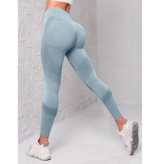 Anti Cellulite Leggings, 3D Leggings Compression Leggings for Women, Seamless Scrunch Butt Lift Yoga Pants Sky Blue XL