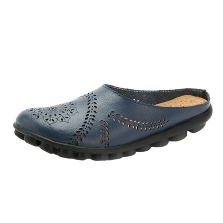 

Cglfd Women S Shoes Solid Color Retro Hollow Out Carved Flat Heel Fashion Comfortable Casual Sandals Slippers