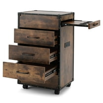 Vintage Salon Trolley Cart Barber Station Hair Styling Barbershop Spa Beauty Equipment with Power Outlets,3 Drawers,Hair Dryer Holders,Wheels