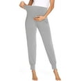 thumbnail image 4 of Pantalones de maternidad para mujer Embarazo Salón Yoga Pijamas Jogger Pantalones con bolsillos Adepaton CJWUS-4723, 4 of 7