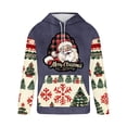 thumbnail image 3 of Sudadera con capucha para hombre, informal, con cordón, estampado navideño, deportiva, blusa de poliéster, 3 of 4