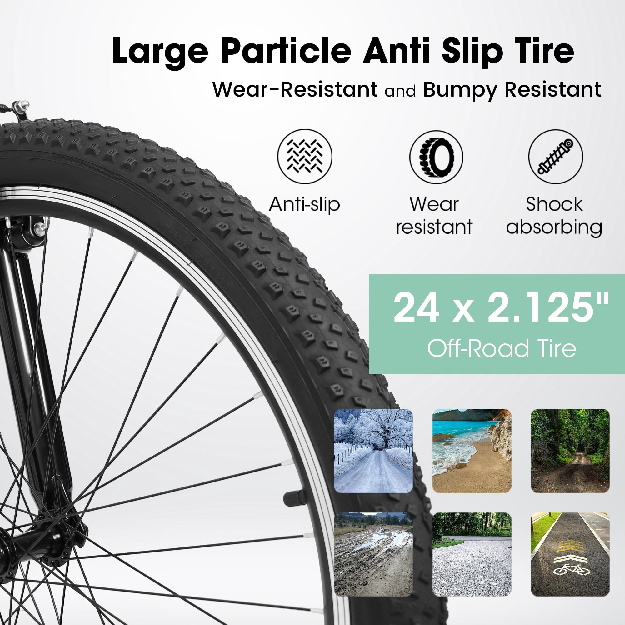 Women's Mountain Bike 24 Inch Wheels, 21-Speed Trail Commuter City Mountain Bikes, 15" Carbon Steel Frame, Female Women Bicycles V-Brakes Front Fork Suspension Twist Grip Shifter