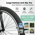 thumbnail image 6 of Women's Mountain Bike 24 Inch Wheels, 21-Speed Trail Commuter City Mountain Bikes, 15" Carbon Steel Frame, Female Women Bicycles V-Brakes Front Fork Suspension Twist Grip Shifter, 6 of 10