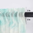 thumbnail image 5 of Ocean Shark Valance Curtains for Kitchen/Living Room/Bathroom/Bedroom Window, Rod Pocket Small Topper Half Short Window Curtains Voile Sheer Scarf, Teal Green Wave Summer Beach Coastal 60"x18", 5 of 8