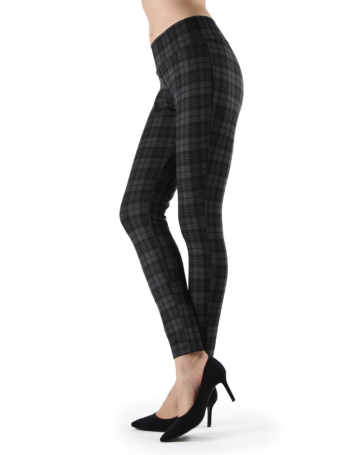 MeMoi Evanesce Plaid Shaping Leggings 