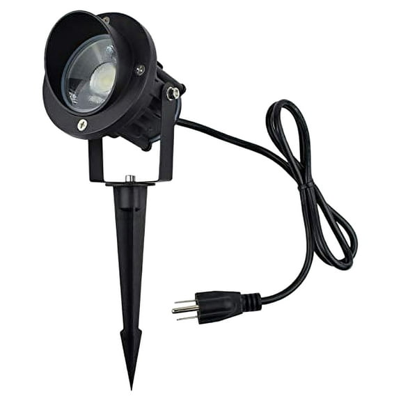 J.Lumi Gbs9809 Led Outdoor Spotlight 9W, 120V Ac, Replaces 75W Halogen, Metal Ground Stake, Daylight White, Outdoor Flag Light, Landscape Spotlight, Ul-Listed Cord With Plug, Not Dimmable