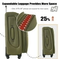 thumbnail image 3 of PAPROOS 3-Piece Luggage Set (20"/24"/28"), Softside Lightweight Suitcase with TSA-Lock and Spinner Wheels, Expandable Travel Luggage with Front Pocket for School, Travel, Army Green, 3 of 7