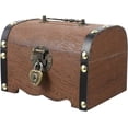 thumbnail image 4 of Retro Cofre Del Tesoro De Madera Caja de Almacenamiento de Dinero Alcancía Caja de Almacenamiento con Cerradura y Llave de Regalo para Niños adultos, 4 of 7