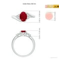 thumbnail image 4 of ANGARA Natural Oval 1.25 ct Ruby Bypass Ring with Trio Diamond Accents in 14K White Gold for Women (Size-8x6mm) | July Birthstone, Birthday, Anniversary, Jewelry Gift for Women | Natural Ruby Ring, 4 of 8