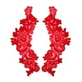 thumbnail image 1 of 9" X 3" Broderie Florale Pure Motif Organza Applique Patch par Paire (2 Pièces) (Rouge), 1 of 2