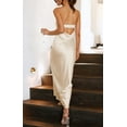 thumbnail image 3 of Women 2024 Summer Strapless Satin Tube Bodycon Backless Wedding Guest Maxi Dress, 3 of 10
