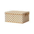 thumbnail image 2 of Storage Box under $5! CQCYD Brown White Storage Box with Cloth Cover, Steel Frame Fabric Storage Bin for Clothes, Foldable Storage Container for Home Organization, Oxford Cloth Toy Bedding Organizer, 2 of 6