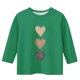 thumbnail image 3 of Blusas y camisas de cuello redondo y manga larga para niños, blusas/camisas de poliéster con estampado de corazones, mangas 3/4 y cuello redondo, elegantes e informales., 3 of 4