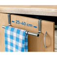 thumbnail image 1 of nipocaio Towel Rack Hanging on Cupboard Doors, Drying Rack 1 Stainless Steel Extendable Bar, 25-40x8x9cm, Kitchen and Bathroom Accessory without Drilling, 91g, 1 of 5