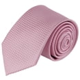 thumbnail image 2 of Jacob Alexander Men's Tone on Tone Houndstooth 2.5 inch Width Slim Neck Tie - Bridal Pink, 2 of 5