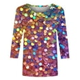 thumbnail image 5 of BVOFAR Women's Sparkly Sequin Party Shirts Glitter 3/4 Sleeve Dressy Tops Round Neck Loose Fit Blouses 2025, 5 of 5