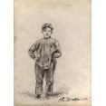 thumbnail image 2 of Monet, Claude 19x24 Black Ornate Wood Framed with Double Matting Museum Art Print Titled - Boy in the Country, 2 of 4