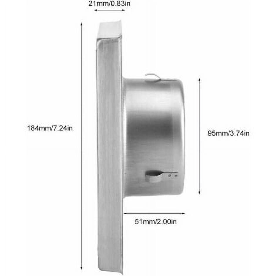 Dryer Vent Cover Metal Dryer Vent Cap Exterior Wall Vent Hood Stainless Steel Air Vent Grille Cover Wall Duct Ventilation Grill Fan Outlet Airflow Vent Replacement Hood with