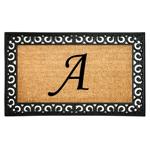 Gabriel Monogram Doormat, 18" x 30" (Letter A)