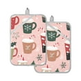 thumbnail image 7 of Yayeee Pot Holders Kitchen Heat Resistant with Pocket 7"x9.8" Cotton Oven Cooking Hot Pads, Brown Christmas Cups, 7 of 7