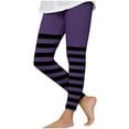 thumbnail image 4 of Halloween Leggings for Girls Party Holiday Clothes Striped Print High Waist Stretch Jeggings Long Pants (5 Years, Purple A), 4 of 6