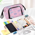 thumbnail image 5 of Nylon Fish Mouth Pencil Case with Large Capacity Zipper Pencil Pouch Dog Paw Prints and Bows Pencil Bag Organizers, 5 of 7