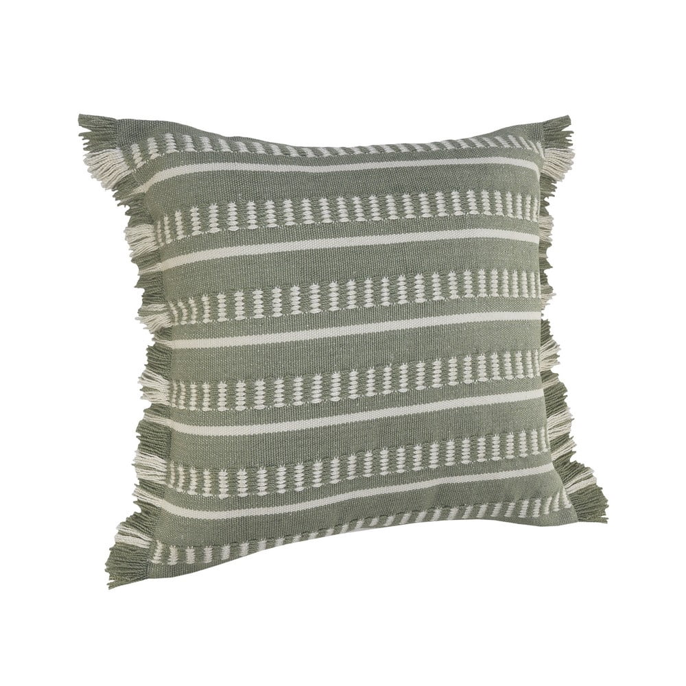 Harlow Hill Bailey 24" x 24" Green/White Striped Outdoor Adult Decorative Throw Pillow