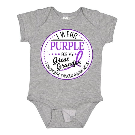 

Inktastic I Wear Purple for My Great Grandpa- Pancreatic Cancer Awareness Gift Baby Boy or Baby Girl Bodysuit