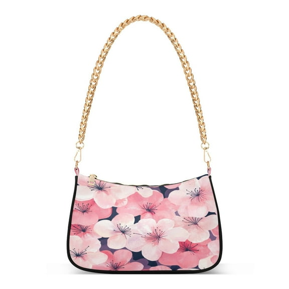 One Shoulder Chain Handbag 7.1x11x2.8in Women's Hobo Handbags Tote Handbags Shoulder Handbags Card Bag Cash Bag Key Bag Plum Blossom Seamless