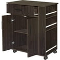 thumbnail image 5 of Better Home Products Shelby Rolling Kitchen Cart with Storage Cabinet - Tobacco, 5 of 8