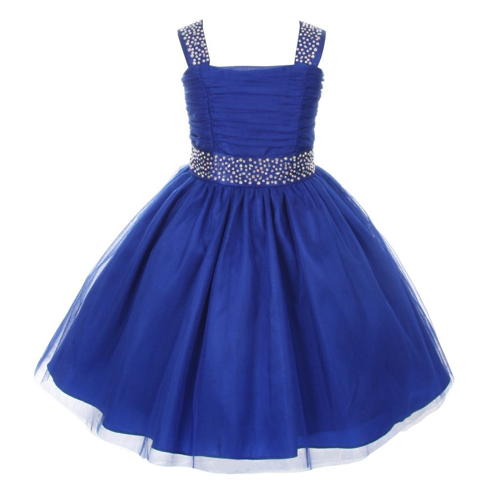 royal blue dress with rhinestones