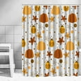 thumbnail image 4 of Thanksgiving Shower Curtain Waterproof Bathroom Decor Pumpkin Pattern EVA Material - Easy Installation Festive Atmosphere(C), 4 of 6